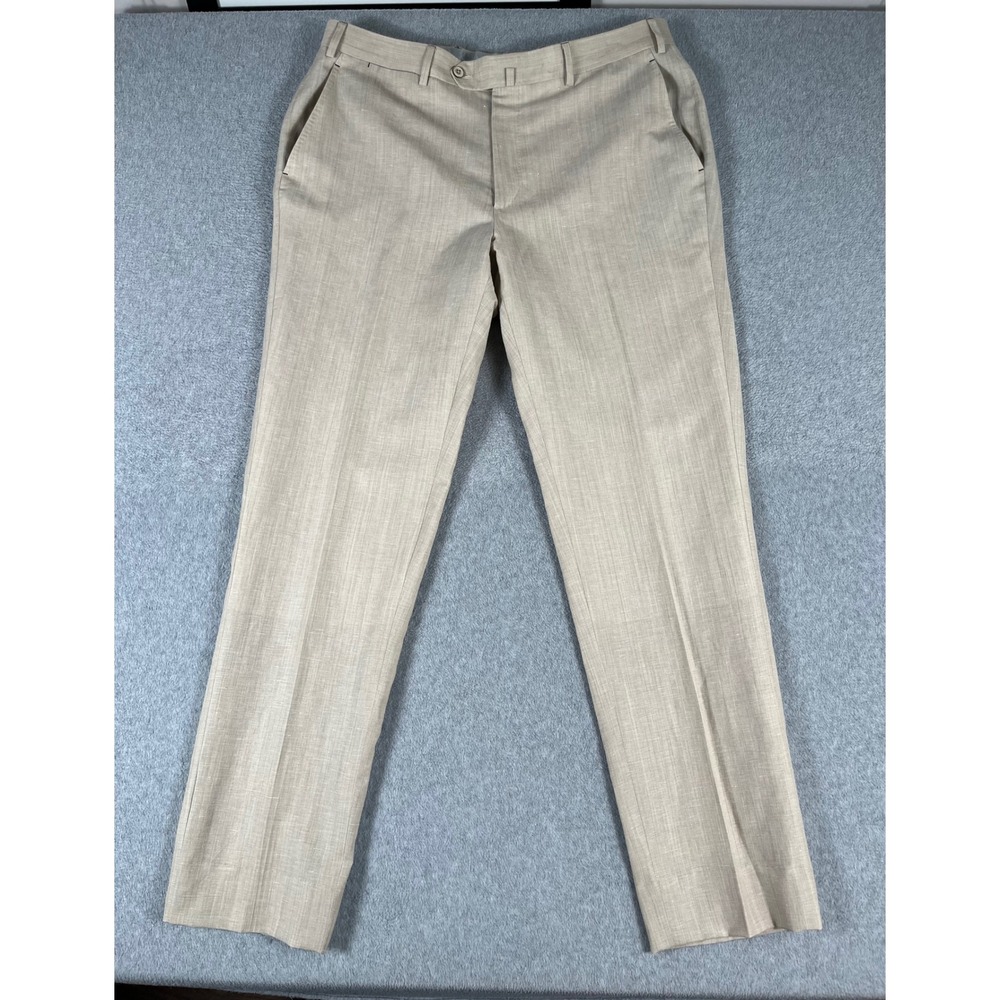 Peter Millar Vitale Barberis Canonico Wool Linen Trouser Beige Italy 36 MS14RT03